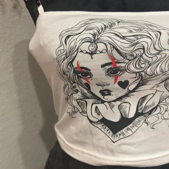 Shein White and black gothic fairy tank top - Picture 4 of 7